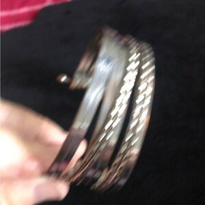 European Boutique Set of Three Twisted Metal Bangle Bracelets